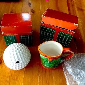 Golf creamer sugar ceramic set Brand New set